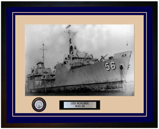 USS NOXUBEE AOG-56 Framed Navy Ship Photo Blue