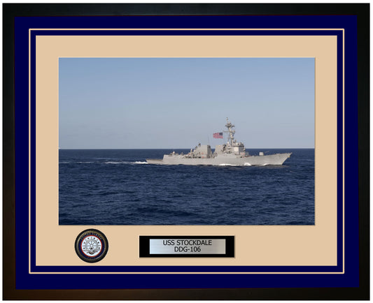 USS STOCKDALE DDG-106 Framed Navy Ship Photo Blue