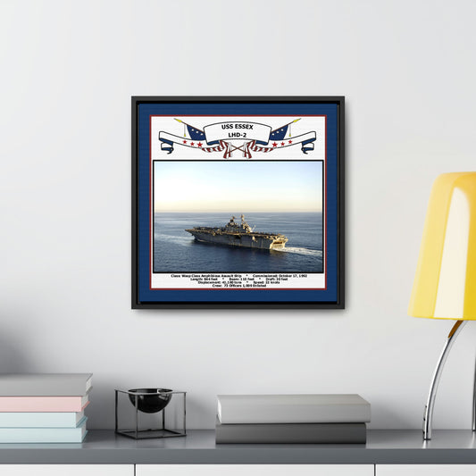 USS Essex LHD-2 Navy Floating Frame Photo Desk View
