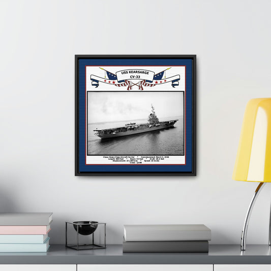 USS Kearsarge CV-33 Navy Floating Frame Photo Desk View
