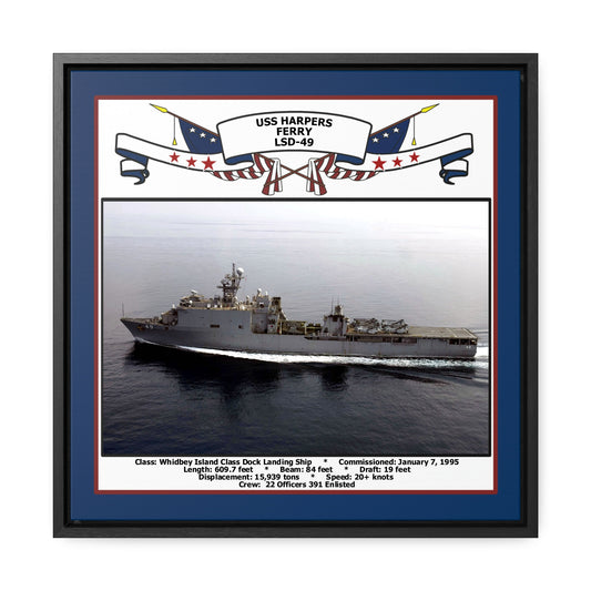 USS Harpers Ferry LSD-49 Navy Floating Frame Photo Front View