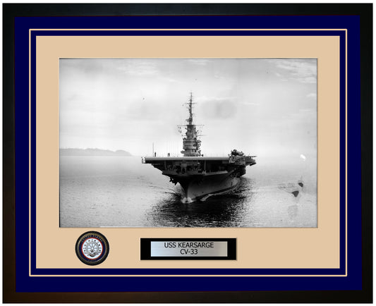 USS KEARSARGE CV-33 Framed Navy Ship Photo Blue