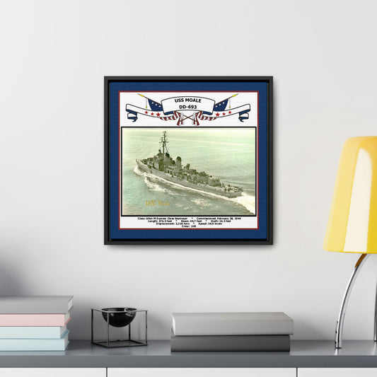 USS Moale DD-693 Navy Floating Frame Photo Desk View