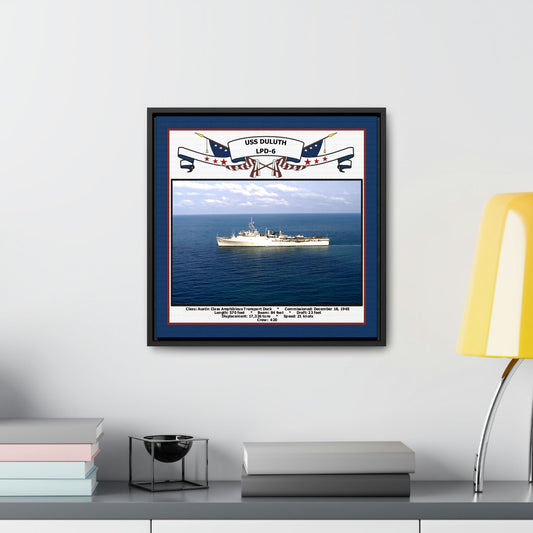 USS Duluth LPD-6 Navy Floating Frame Photo Desk View