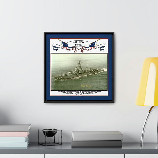 USS Moale DD-693 Navy Floating Frame Photo Desk View