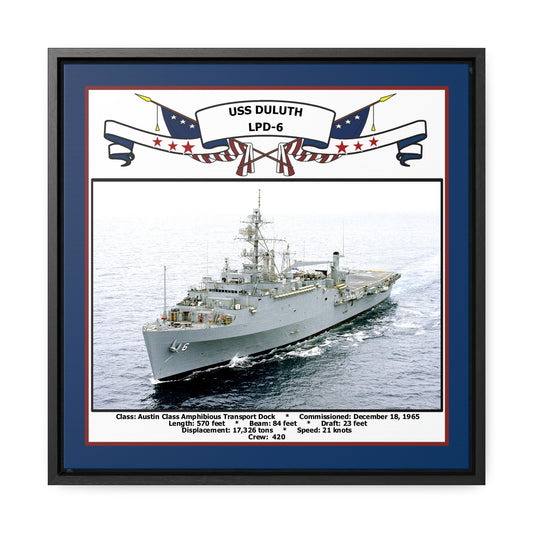 USS Duluth LPD-6 Navy Floating Frame Photo Front View