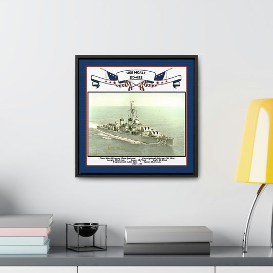 USS Moale DD-693 Navy Floating Frame Photo Desk View