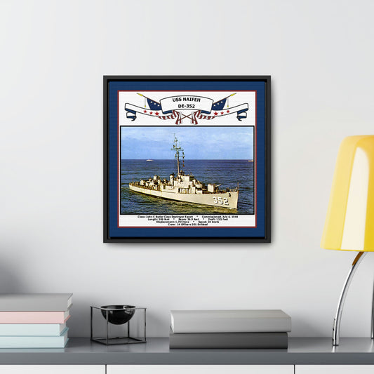 USS Naifeh DE-352 Navy Floating Frame Photo Desk View