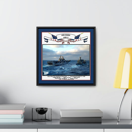 USS Essex LHD-2 Navy Floating Frame Photo Desk View