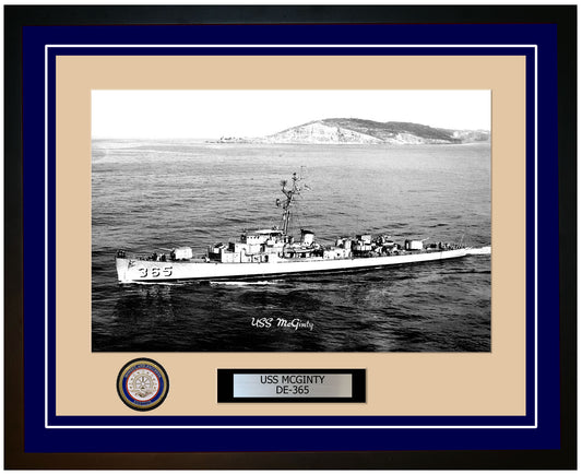 USS Mcginty DE-365 Framed Navy Ship Photo Blue