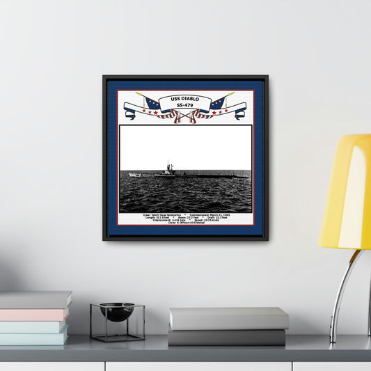 USS Diablo SS-479 Navy Floating Frame Photo Desk View