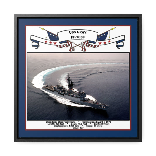 USS Gray FF-1054 Navy Floating Frame Photo Front View
