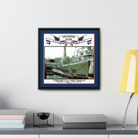 USS Lionfish SS-298 Navy Floating Frame Photo Desk View