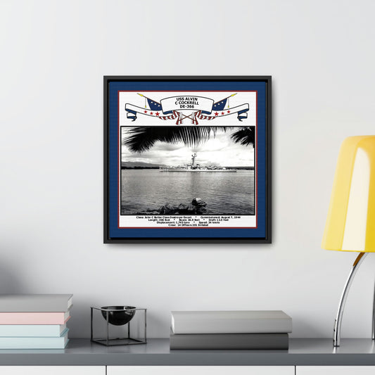 USS Alvin C Cockrell DE-366 Navy Floating Frame Photo Desk View