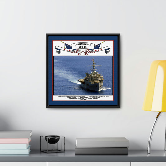 USS Nashville LPD-13 Navy Floating Frame Photo Desk View