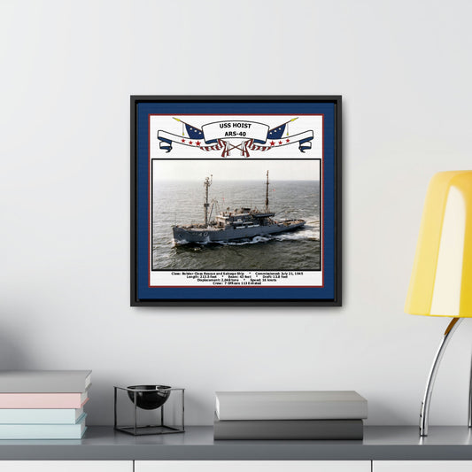USS Hoist ARS-40 Navy Floating Frame Photo Desk View