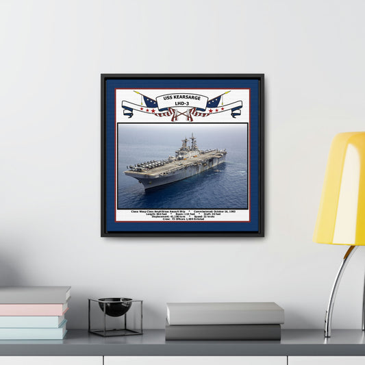 USS Kearsarge LHD-3 Navy Floating Frame Photo Desk View