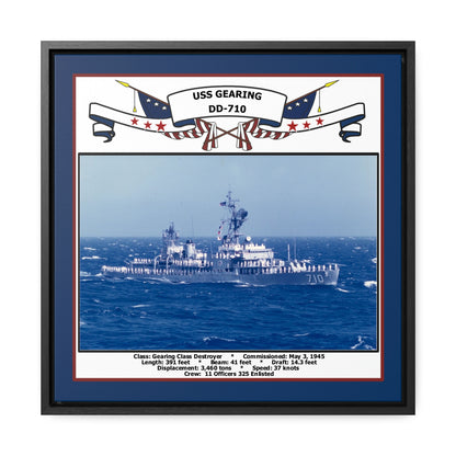 USS Gearing DD-710 Navy Floating Frame Photo Front View
