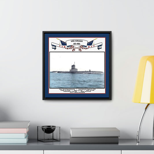 USS Sirago SS-485 Navy Floating Frame Photo Desk View