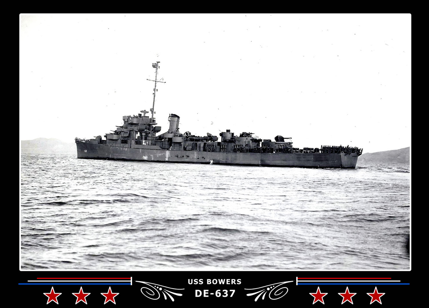 USS Bowers DE-637 Canvas Photo Print