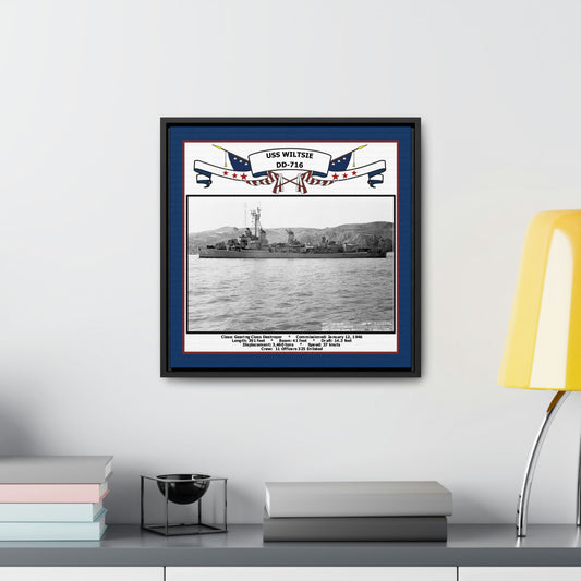 USS Wiltsie DD-716 Navy Floating Frame Photo Desk View