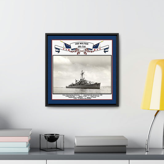 USS Wiltsie DD-716 Navy Floating Frame Photo Desk View