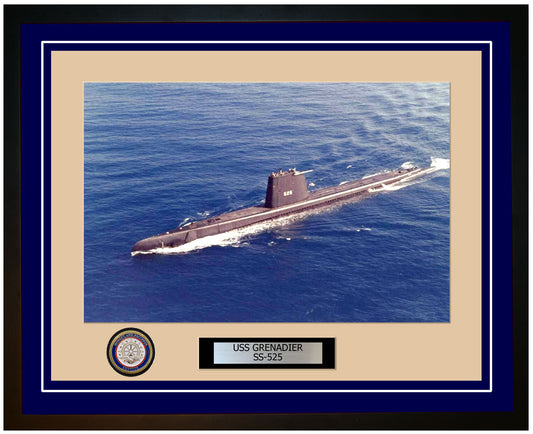 USS Grenadier SS-525 Framed Navy Ship Photo Blue
