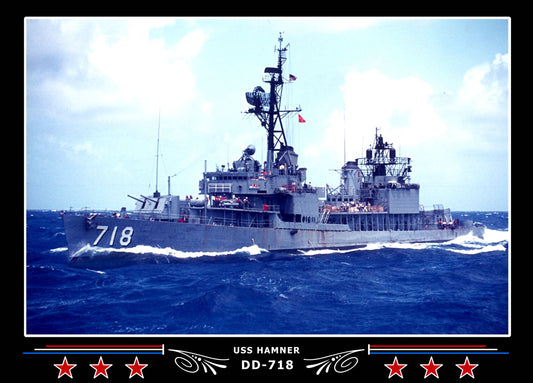 USS Hamner DD-718 Canvas Photo Print