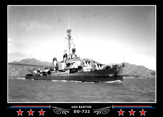 USS Barton DD-722 Canvas Photo Print