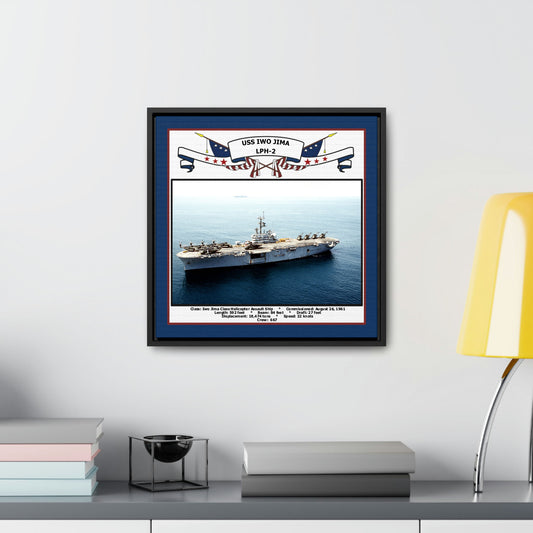 USS Iwo Jima LPH-2 Navy Floating Frame Photo Desk View