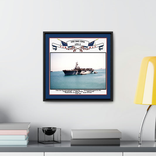 USS Iwo Jima LPH-2 Navy Floating Frame Photo Desk View