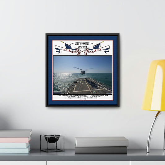 USS Truxtun DDG-103 Navy Floating Frame Photo Desk View