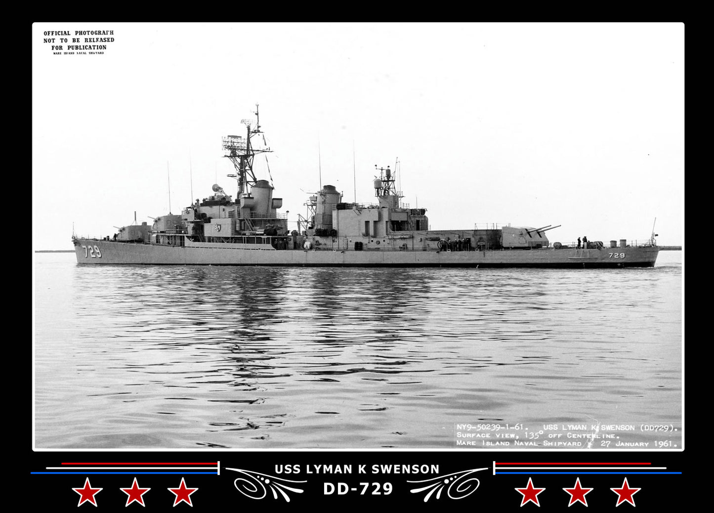 USS Lyman K Swenson DD-729 Canvas Photo Print