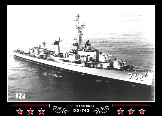 USS Frank Knox DD-742 Canvas Photo Print