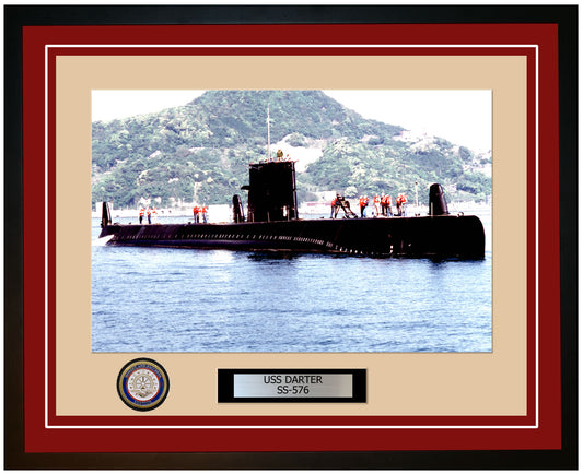 USS Darter SS-576 Framed Navy Ship Photo Burgundy