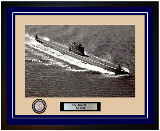 USS Darter SS-576 Framed Navy Ship Photo Blue
