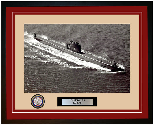 USS Darter SS-576 Framed Navy Ship Photo Burgundy