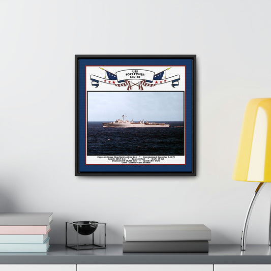 USS Fort Fisher LSD-40 Navy Floating Frame Photo Desk View