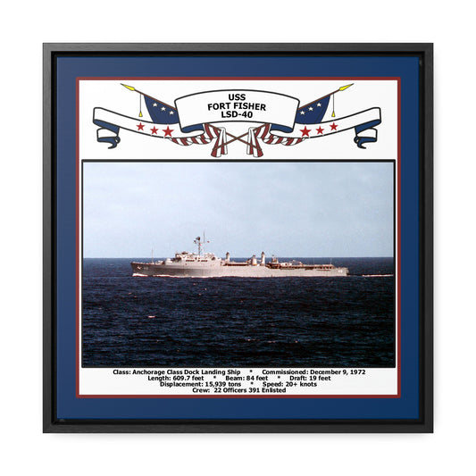 USS Fort Fisher LSD-40 Navy Floating Frame Photo Front View