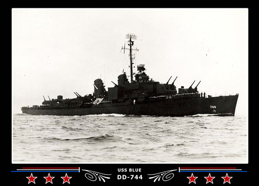 USS Blue DD-744 Canvas Photo Print