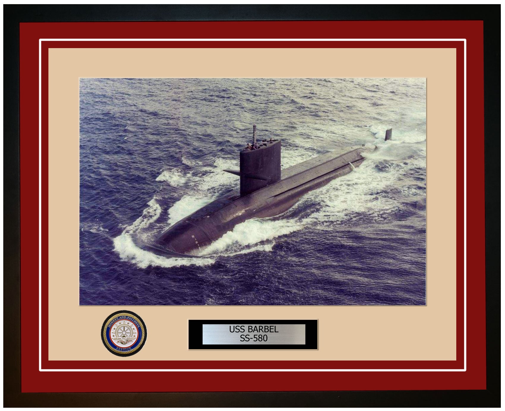 コレクション 1960s USS BARBEL SS-580 Penguin JAPAN USS Barbel SS-580 Framed Navy Ship Photo Burgundy – Navy Emporium