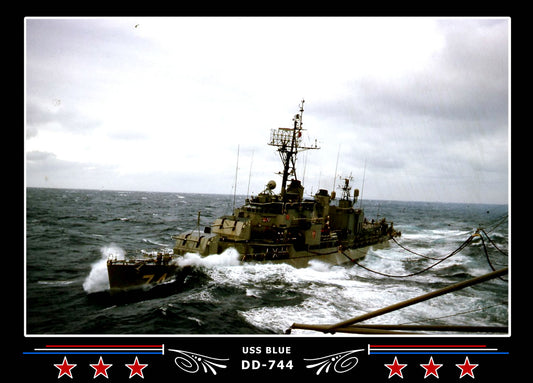 USS Blue DD-744 Canvas Photo Print