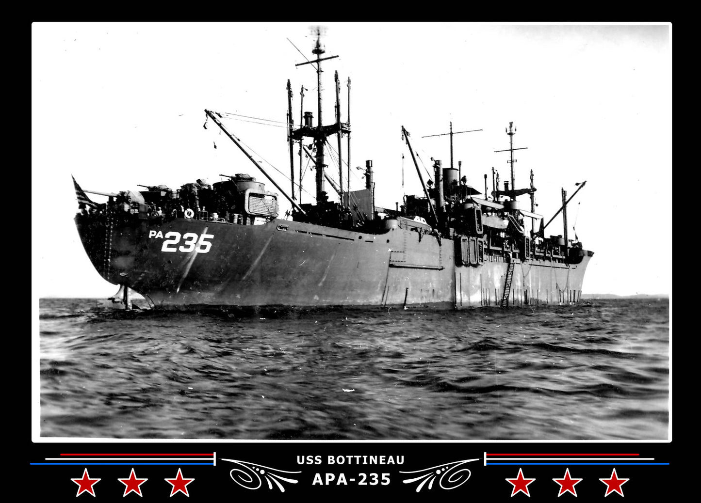 USS Bottineau APA235 Canvas Photo Print