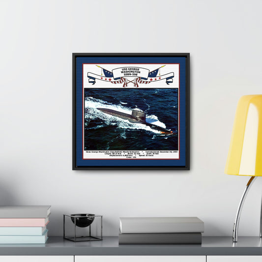 USS George Washington SSBN-598 Navy Floating Frame Photo Desk View