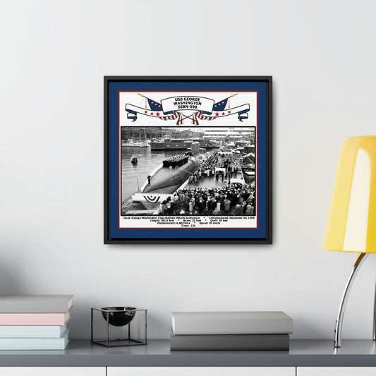 USS George Washington SSBN-598 Navy Floating Frame Photo Desk View