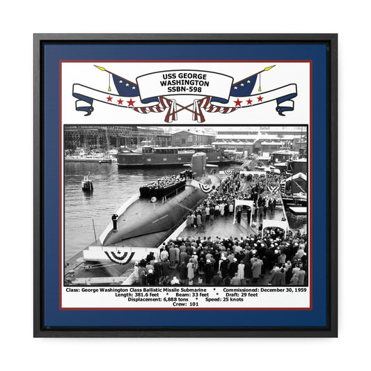 USS George Washington SSBN-598 Navy Floating Frame Photo Front View