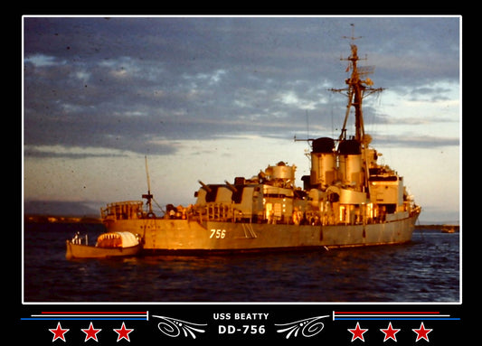 USS Beatty DD-756 Canvas Photo Print