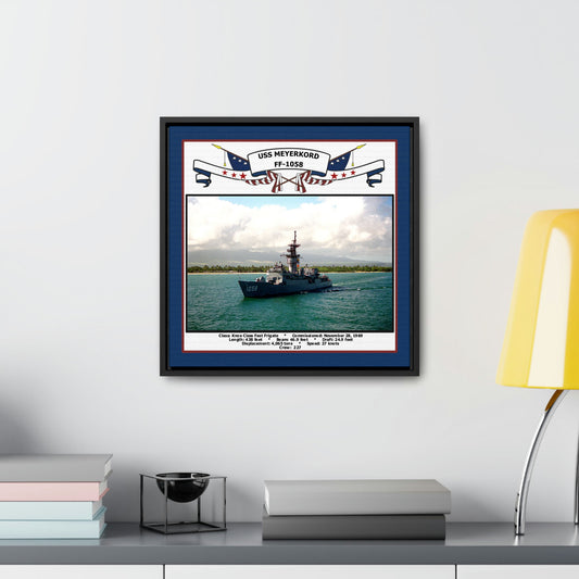 USS Meyerkord FF-1058 Navy Floating Frame Photo Desk View