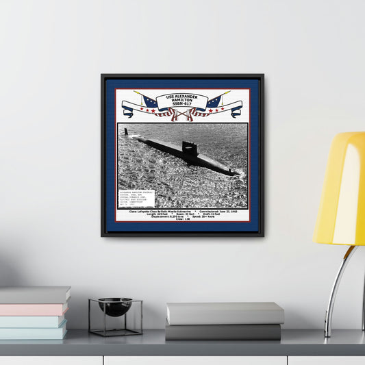 USS Alexander Hamilton SSBN-617 Navy Floating Frame Photo Desk View