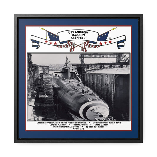 USS Andrew Jackson SSBN-619 Navy Floating Frame Photo Front View